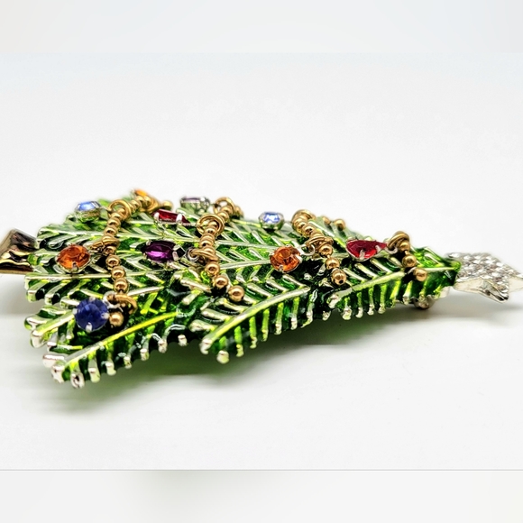 Vintage Avon Collector's Edition 2008 Christmas Tree Brooch with Rhinestones - Picture 6 of 8